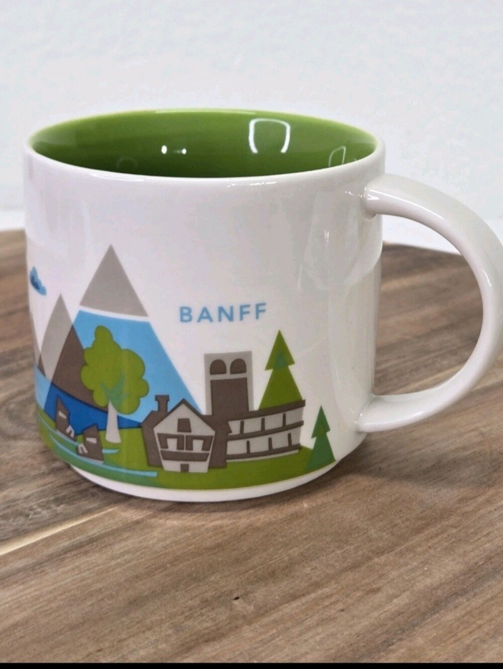 Starbucks Banff You Are Here Collection Mug 14 oz Canada Green Interior YAH